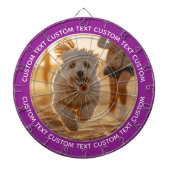 Custom Photo Dartboard & Text - PURPLE Surround Dartbord (Voorkant)