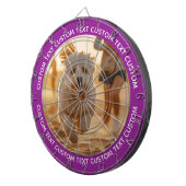 Custom Photo Dartboard & Text - PURPLE Surround Dartbord (Voorkant Rechts)