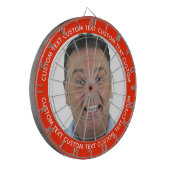 Custom Photo Dartboard & Text - RED Surround Dartbord (Voorkant Links)