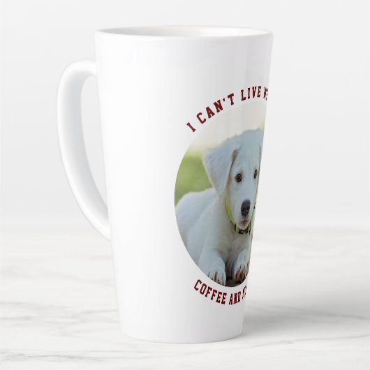 Custom Photo Dog Latte Mok (Linkerhoek)