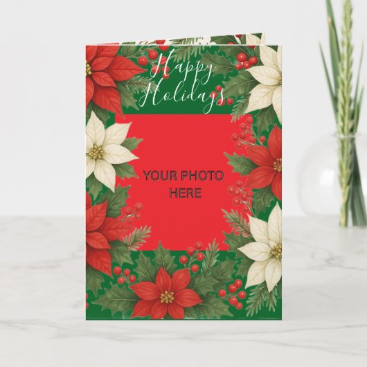 Custom Photo Elegant Timeless Christmas  Kaart (Voorkant)