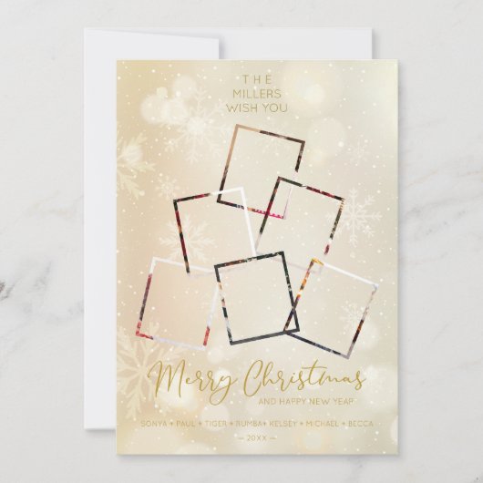 Custom Photo Family Christmas Tree Happy New Year (Voorkant)