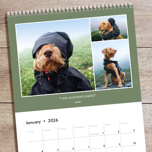 Custom Photo Family Quotes & Funny Sayings 2026 Kalender