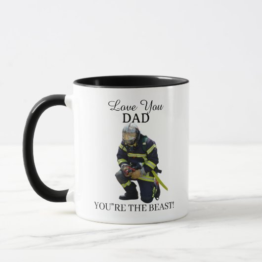 Custom Photo Firefighter For Dad Git Mug (Gauche)