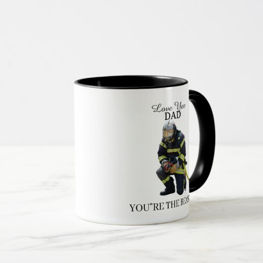 Custom Photo Firefighter For Dad Git Mug (Devant droit)