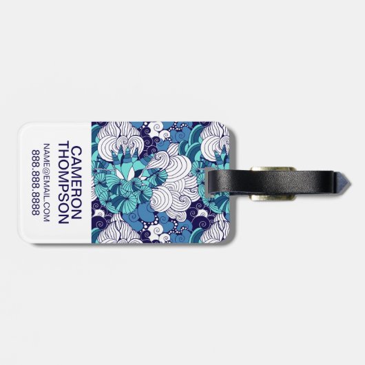 Custom Photo Funky Seashell Pattern Bagagelabel (Achterkant horizontaal)