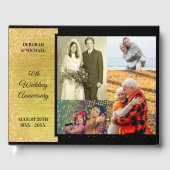 Custom Photo Gold 50e bruiloft Jubileum Gastenboek (Voorkant)