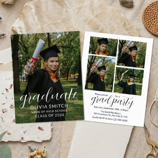 Custom Photo Graduation Party Invitation Kaart