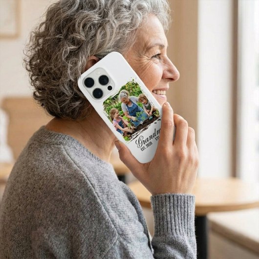 Custom Photo Grandma Established Elegant Script