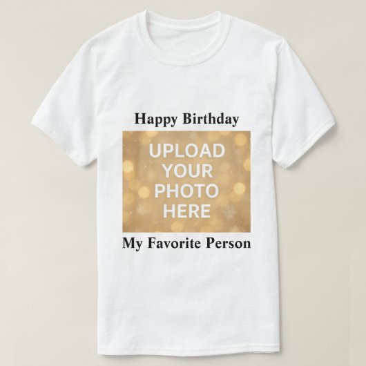 Custom Photo Happy Birthday T-Shirt (Design devant)