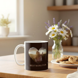 Custom Photo Heart Coffee Mug mom gift Koffiemok