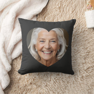 Custom photo heart mask Throw Pillow  Kussen