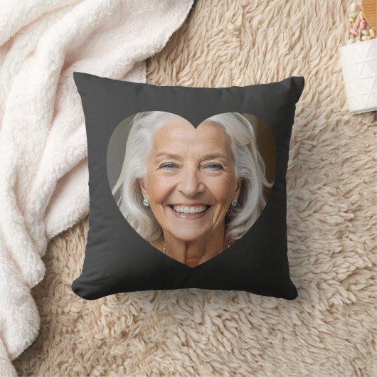 Custom photo heart mask Throw Pillow  Kussen (Deken)