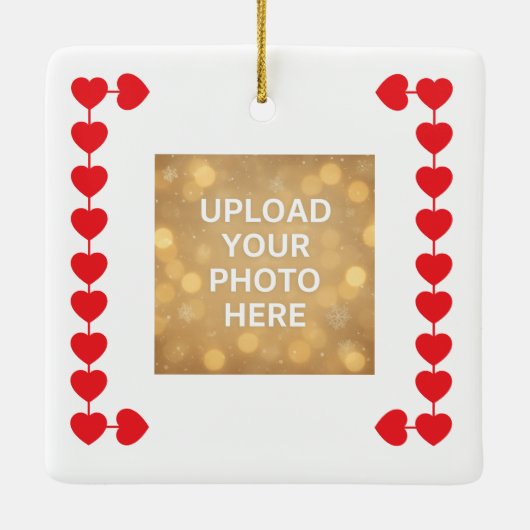 Custom photo Heart Symbols Keramisch Ornament (Achterkant)