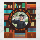 Custom Photo Library-Themed Wijn Etiket (Enkel label)