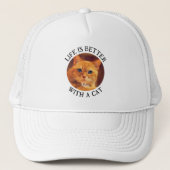 Custom Photo Life is beter met een kat Trucker Pet (Voorkant)