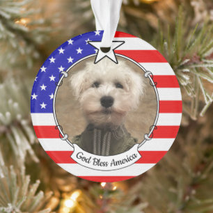 Custom Photo Lijst USA American Flag Patriotic Fun Ornament