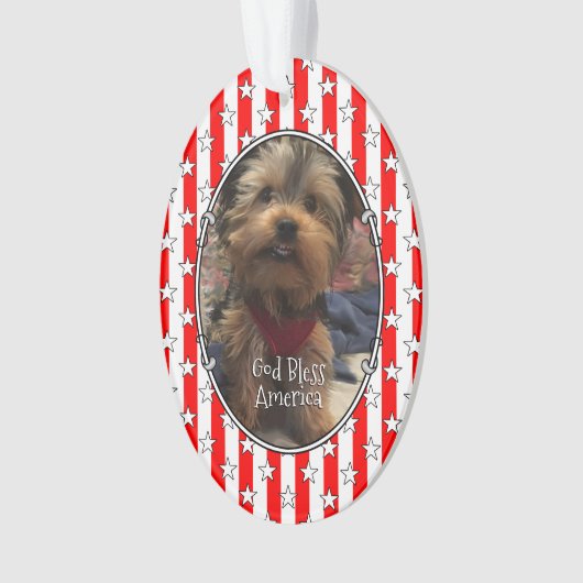 Custom Photo Lijst USA American Flag Patriotic Fun Ornament (voorkant)