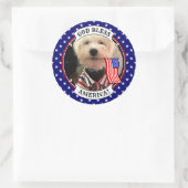 Custom Photo Lijst USA American Flag Patriotic Fun Ronde Sticker (Tas)