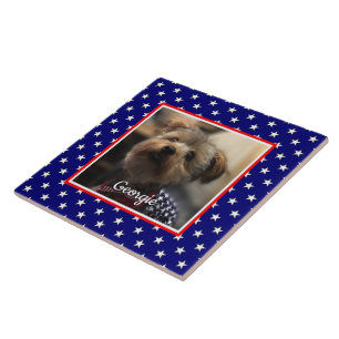 Custom Photo Lijst USA American Flag Patriotic Fun Tegeltje