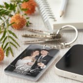 Custom Photo Love script Wedding gunsten Sleutelhanger (Voorkant Rechts)