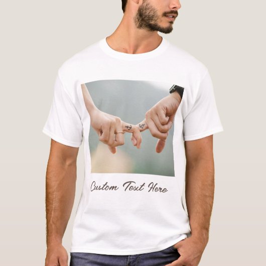 Custom Photo Love T-Shirt Uw foto's en tekst (Voorkant)