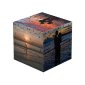 Custom Photo Love Typografie Kubus (Achter hoekig)
