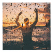 Custom Photo Love Typografie Kubus (Voorkant)