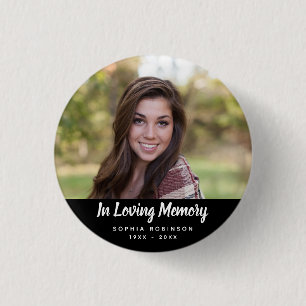 Custom Photo Memorial Tribution Funeral Ronde Button 3,2 Cm