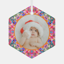 Custom Photo Merry Christmas Modern Colorful