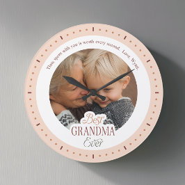 Custom Photo Message Best Grandma Ever Large Clock Grote Klok