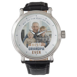 Custom Photo Message Best Grandpa Ever Horloge
