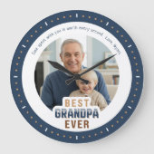 Custom Photo Message Best Grandpa Ever Large Clock Grote Klok (Voorkant)