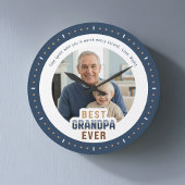 Custom Photo Message Best Grandpa Ever Large Clock Grote Klok
