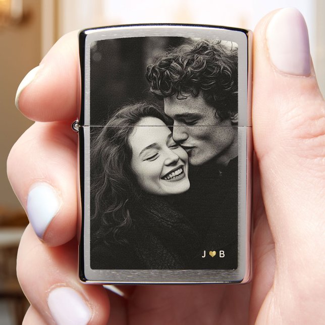 Custom Photo Modern Keepsake Monogram Gold Heart (Creator heeft geüpload)