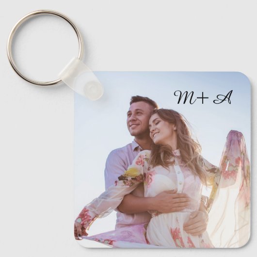 Custom Photo Monogram Sleutelhanger (Voorkant)