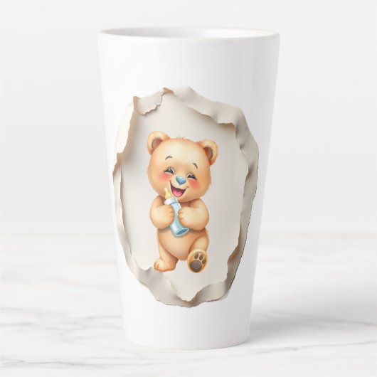 Custom Photo Mug with Modern Abstract Background Latte Mok (Voorkant)