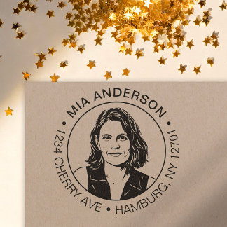 Custom Photo, Name and Return Address Zelfinktende Stempel