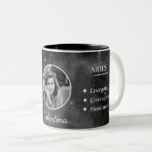Custom Photo & Name Aries Zodiac Coffee Mug (Devant droit)