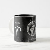 Custom Photo & Name Aries Zodiac Coffee Mug (Devant gauche)