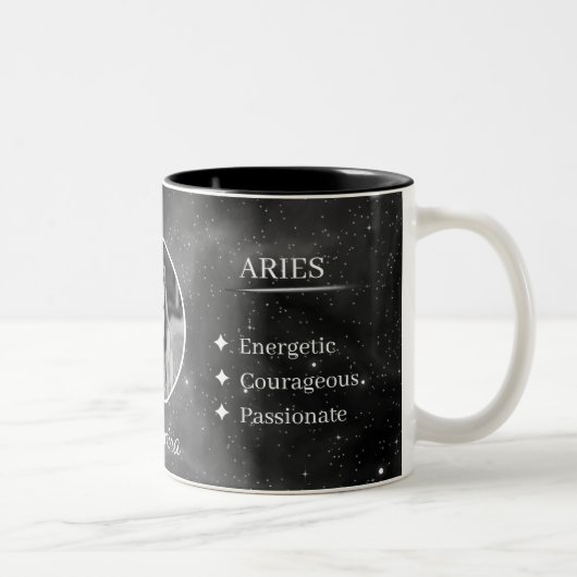 Custom Photo & Name Aries Zodiac Coffee Mug (Droit)