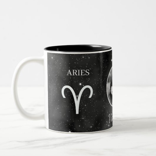 Custom Photo & Name Aries Zodiac Coffee Mug (Gauche)