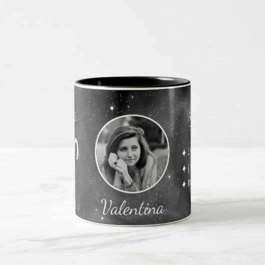 Custom Photo & Name Aries Zodiac Coffee Mug (Centre)