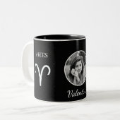 Custom Photo & Name Aries Zodiac Traits Mug (Devant gauche)