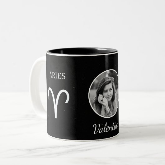 Custom Photo & Name Aries Zodiac Traits Mug (Devant gauche)