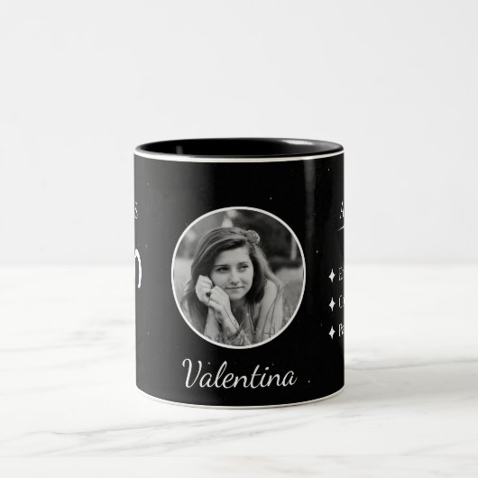 Custom Photo & Name Aries Zodiac Traits Mug (Centre)
