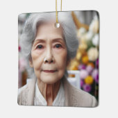 Custom Photo Name Dates Bible Remembrance Memorial Keramisch Ornament (Links)