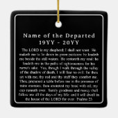 Custom Photo Name Dates Bible Remembrance Memorial Keramisch Ornament (Achterkant)