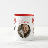Custom Photo & Name Valentine's Cat Mom Gift Mok (Midden)