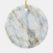 Custom Photo Pastel Blue Gray Marble Pattern 2025 Keramisch Ornament (Achterkant)